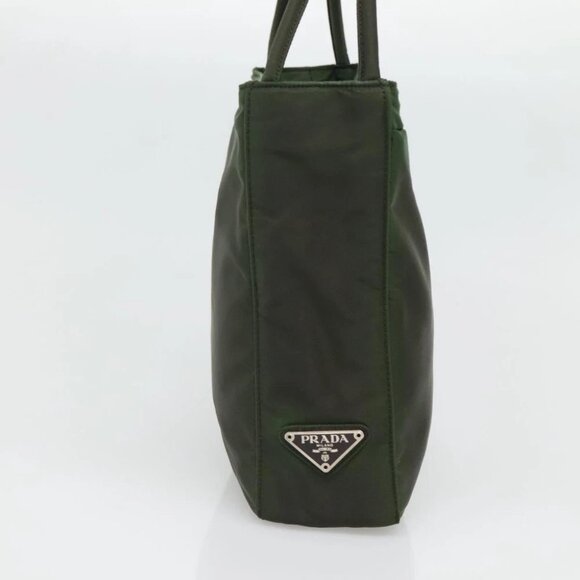 PRADA Shoulder Bag Nylon Khaki Silver Auth 129429 - Picture 4 of 15
